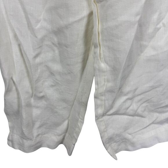 J Jill Love 100% Linen White Cropped Pull On Pants Elastic Waist Summer sz M - Picture 5 of 16